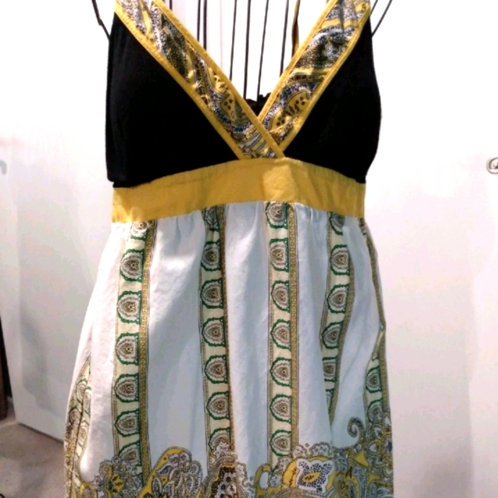 Six degrees black and yellow sundress